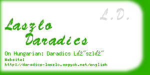 laszlo daradics business card